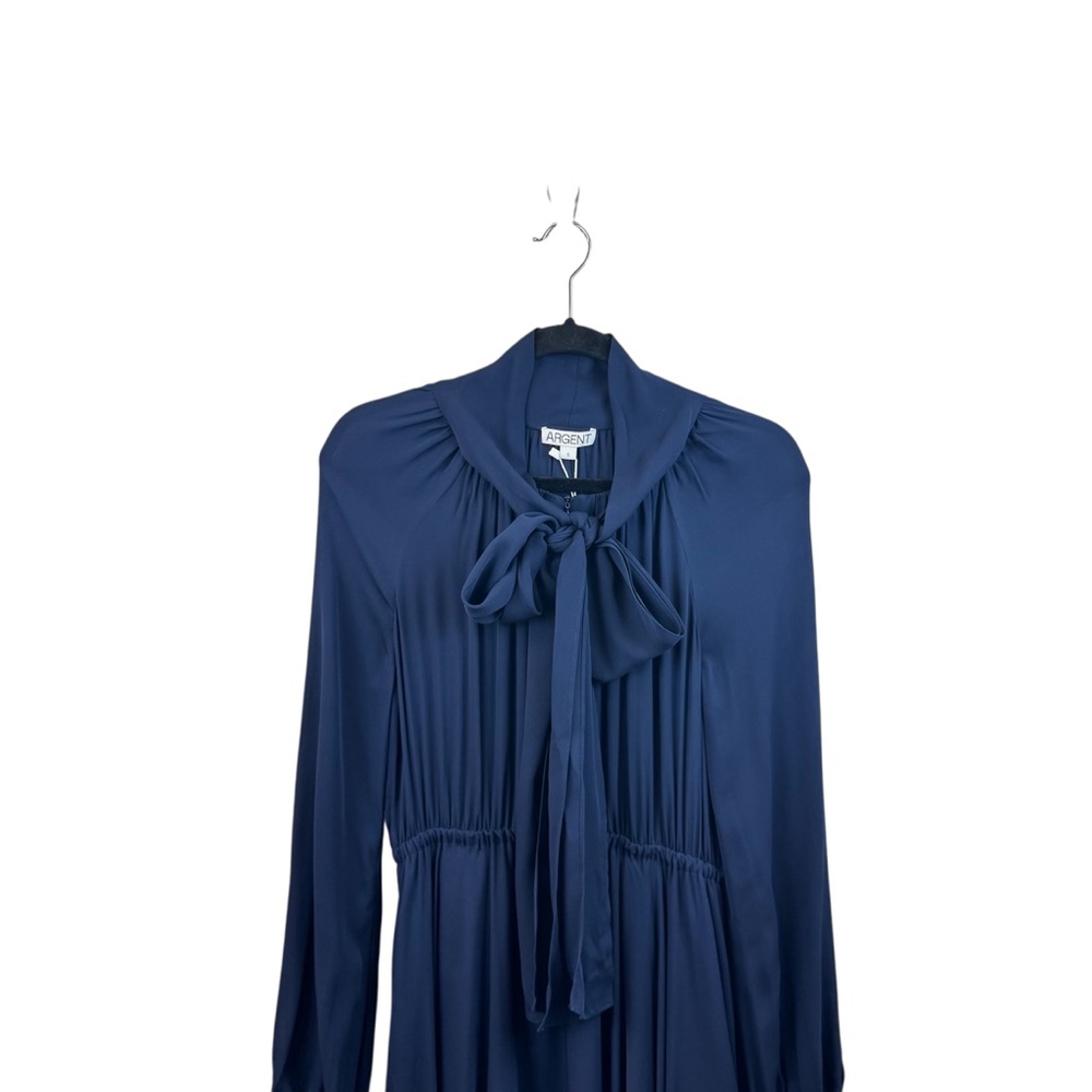 NWT Argent Madison Dress in Double Georgette Midnight Blue Sz. S - Picture 5 of 12
